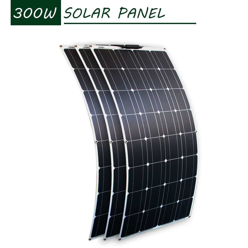 Solar Panels 400 Watts Flexible Waterproof Monocrystalline Solar Cell Panel Kit for Camping Home Car Off Grid 12Volt System