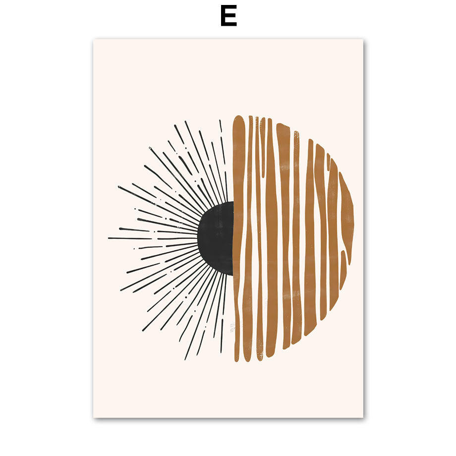 Linie Blätter geometrische abstrakte Boho Heim dekor Malerei