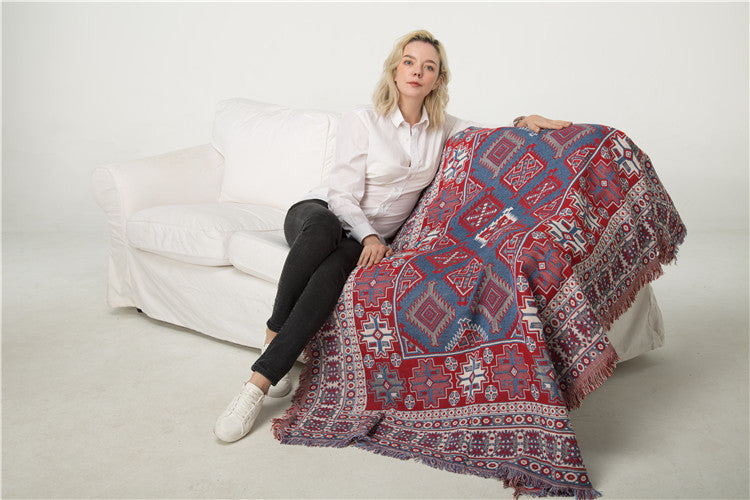 Anti-Slip Fabric Ethnic Line Blanket Boho