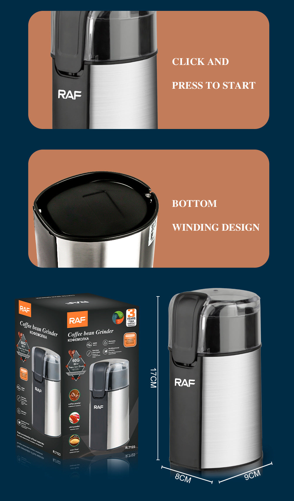 Portable Bean Grinder For Household Use