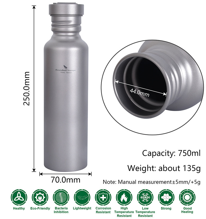 Boundless Voyage Titanium Trinkflasche 750ml