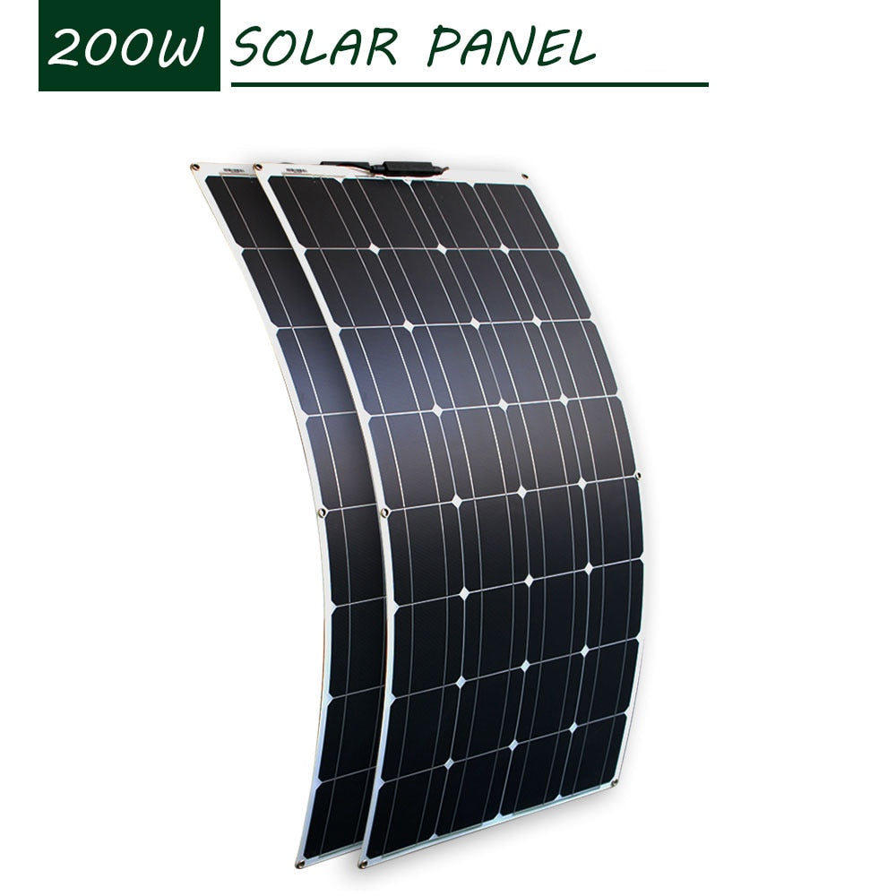 Solar Panels 400 Watts Flexible Waterproof Monocrystalline Solar Cell Panel Kit for Camping Home Car Off Grid 12Volt System