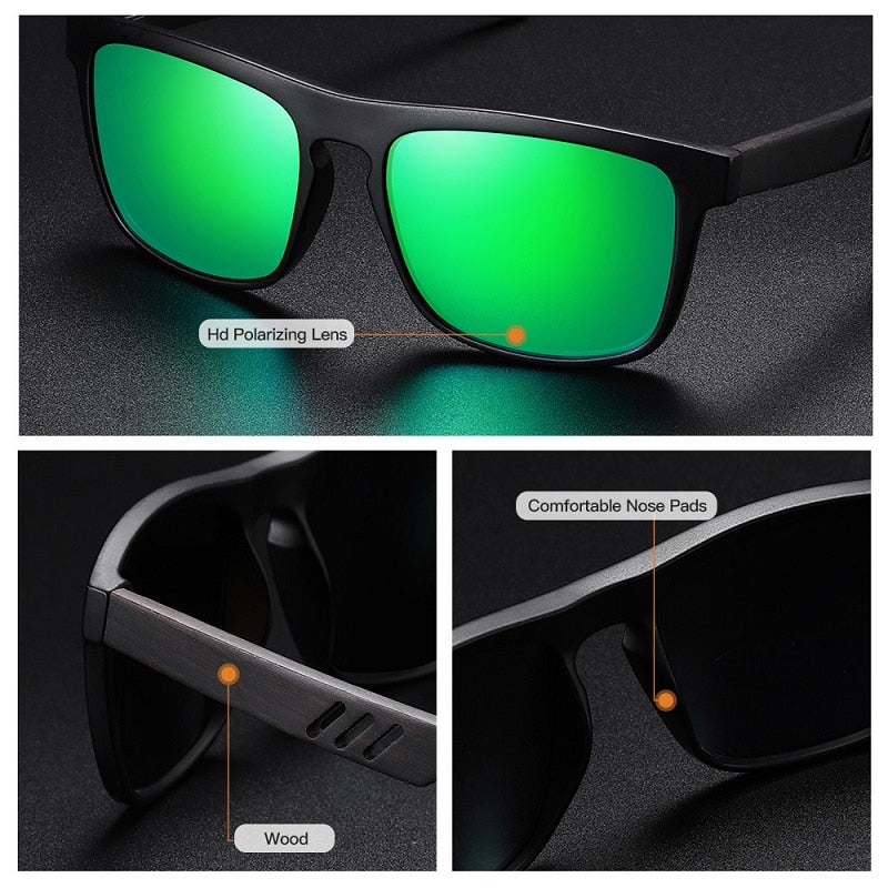 Stylische Holz Sonnenbrille