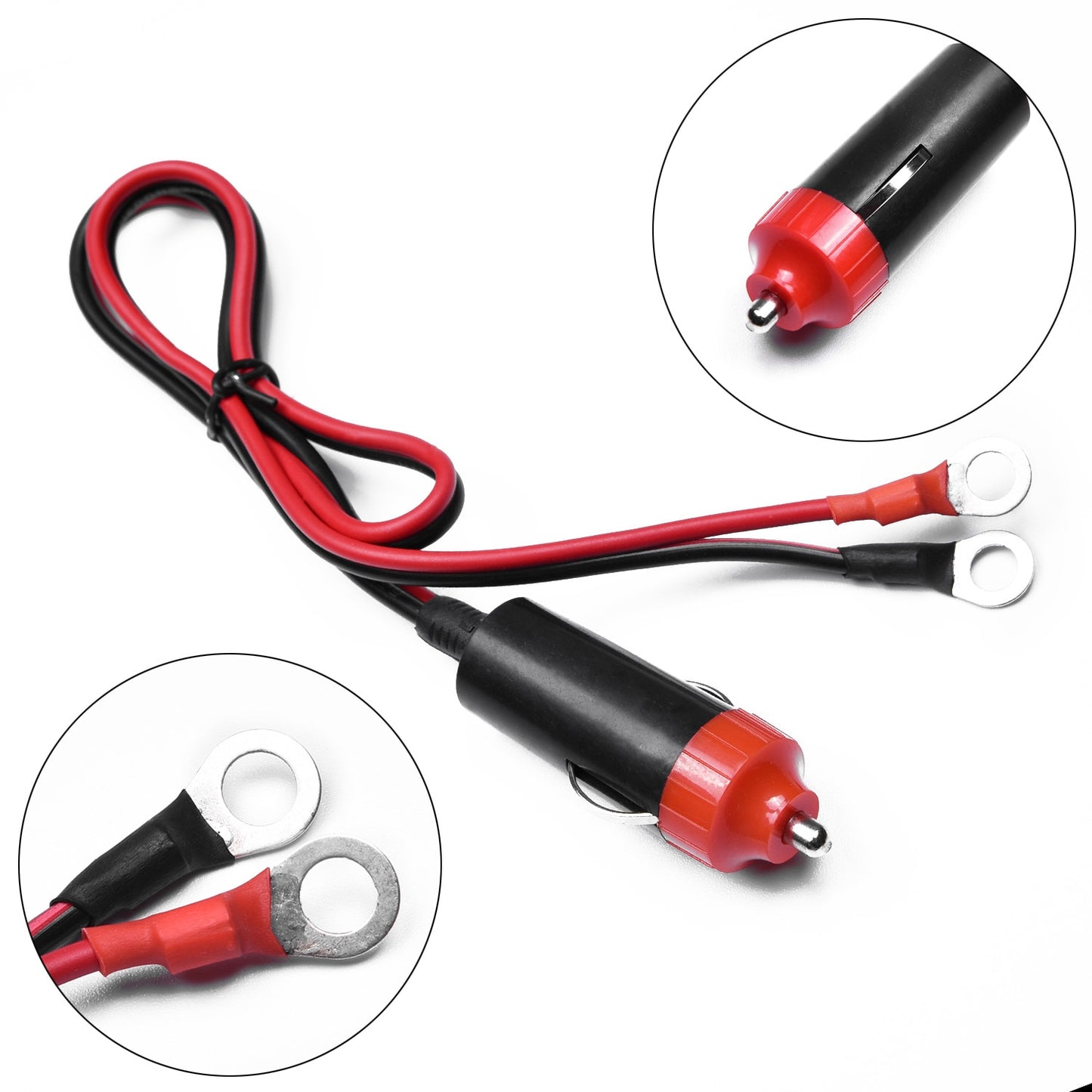 12Volts Heavy Duty 15A Male Plug Cigarette Lighter Adapters Power Supply Cord With 50cm Cable Wire Cigarette Lighter Socket